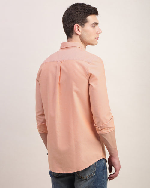 Men Slim Fit Oxford Cotton Casual Shirt