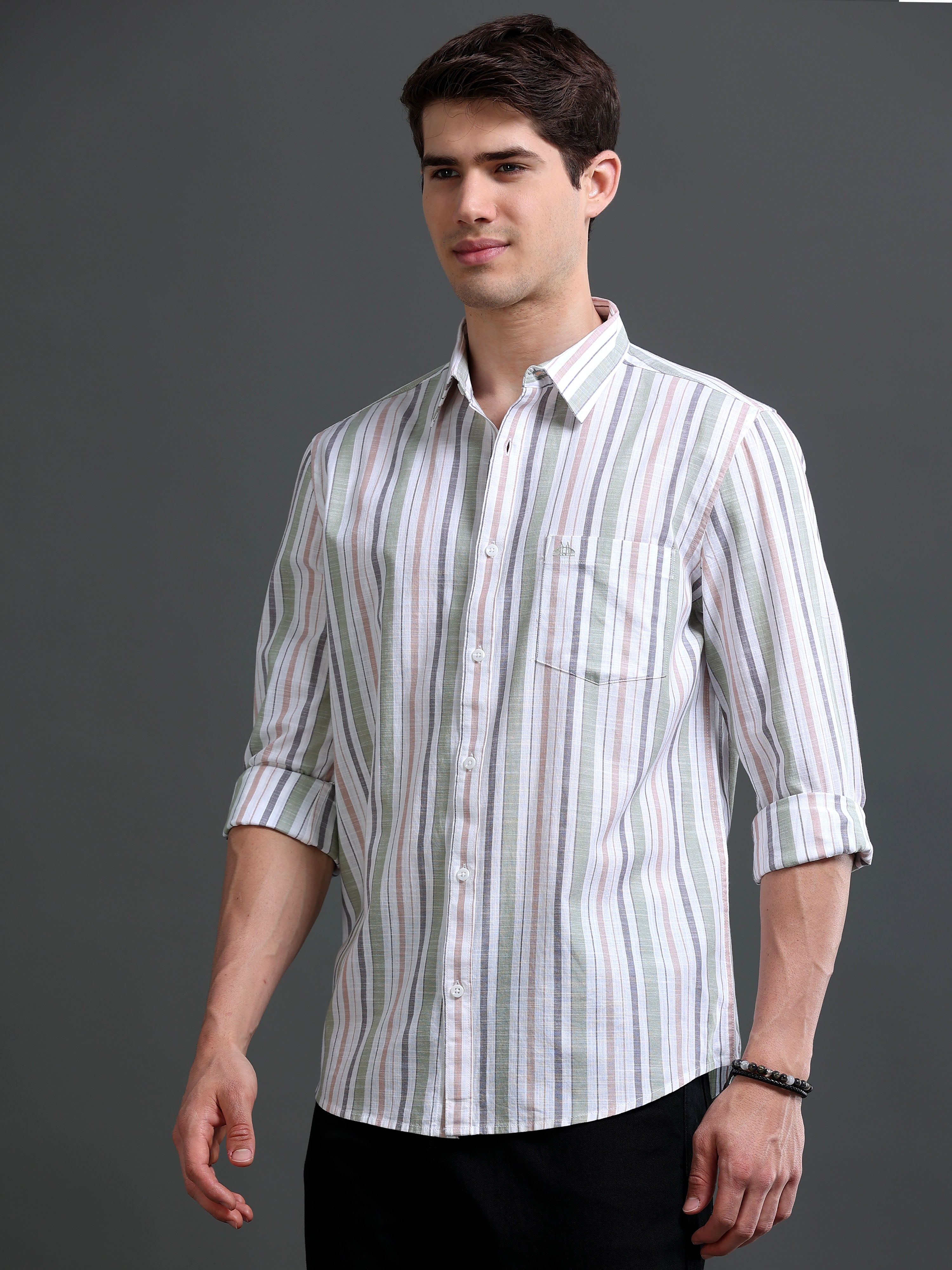 Men's Slim Fit Stripes Shirt