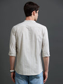 Men's Slim Fit Stripes Cotton Shirt
