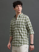 Men Smart Slim Fit Checked Casual Shirt