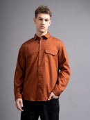 Men Smart Fit Solid Spread Collar Cotton Casual Shirt