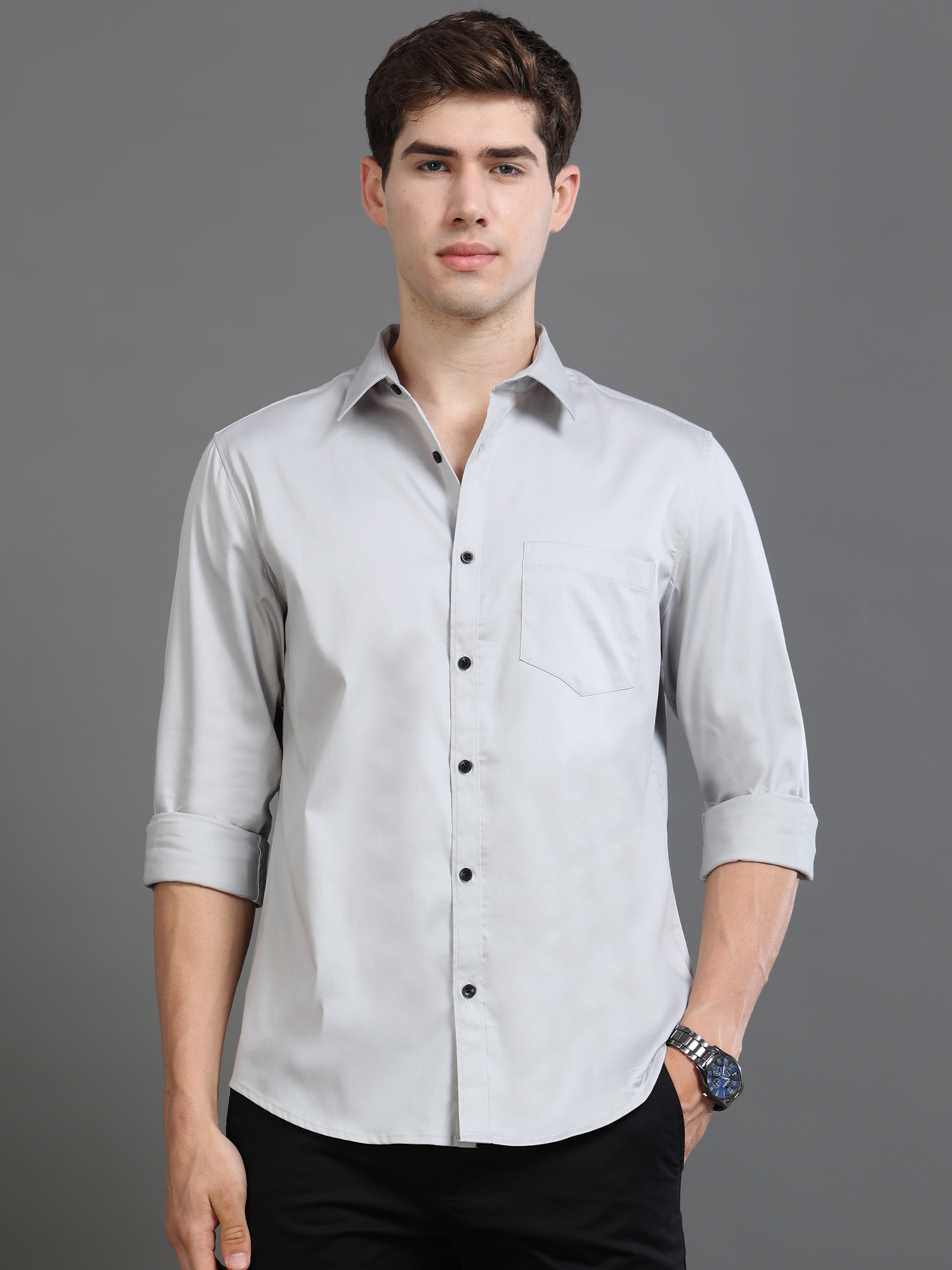 Men Satin Slim Fit Shirt