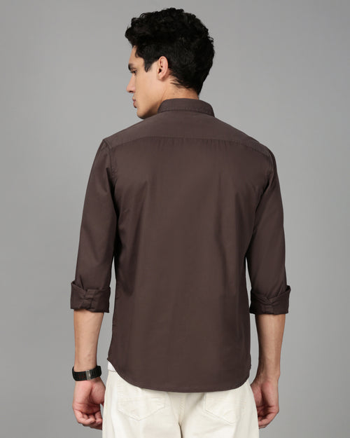 Smart Slim Fit Spread Collar Cotton Casual Shirt