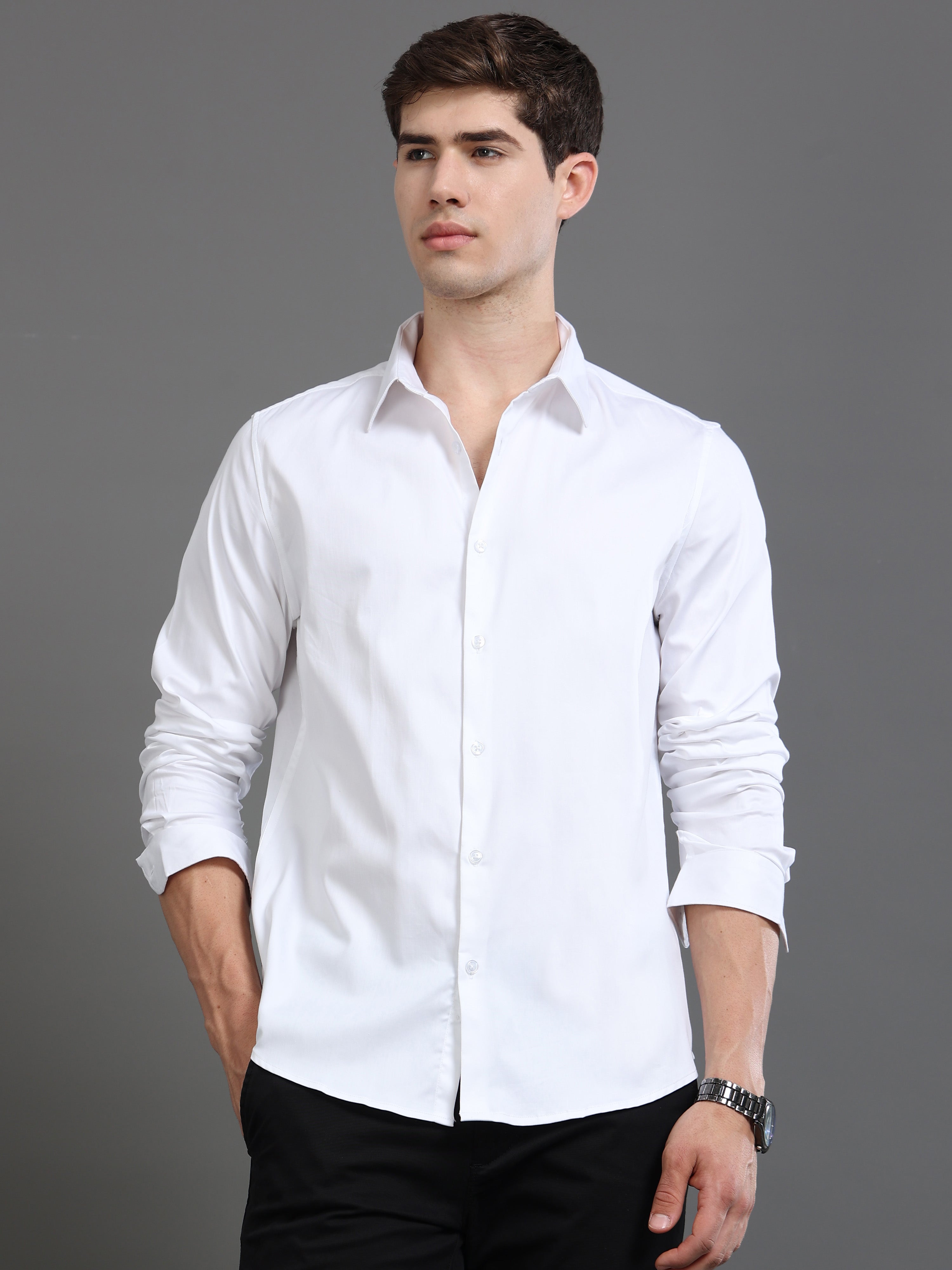 Men Satin Slim Fit Shirt