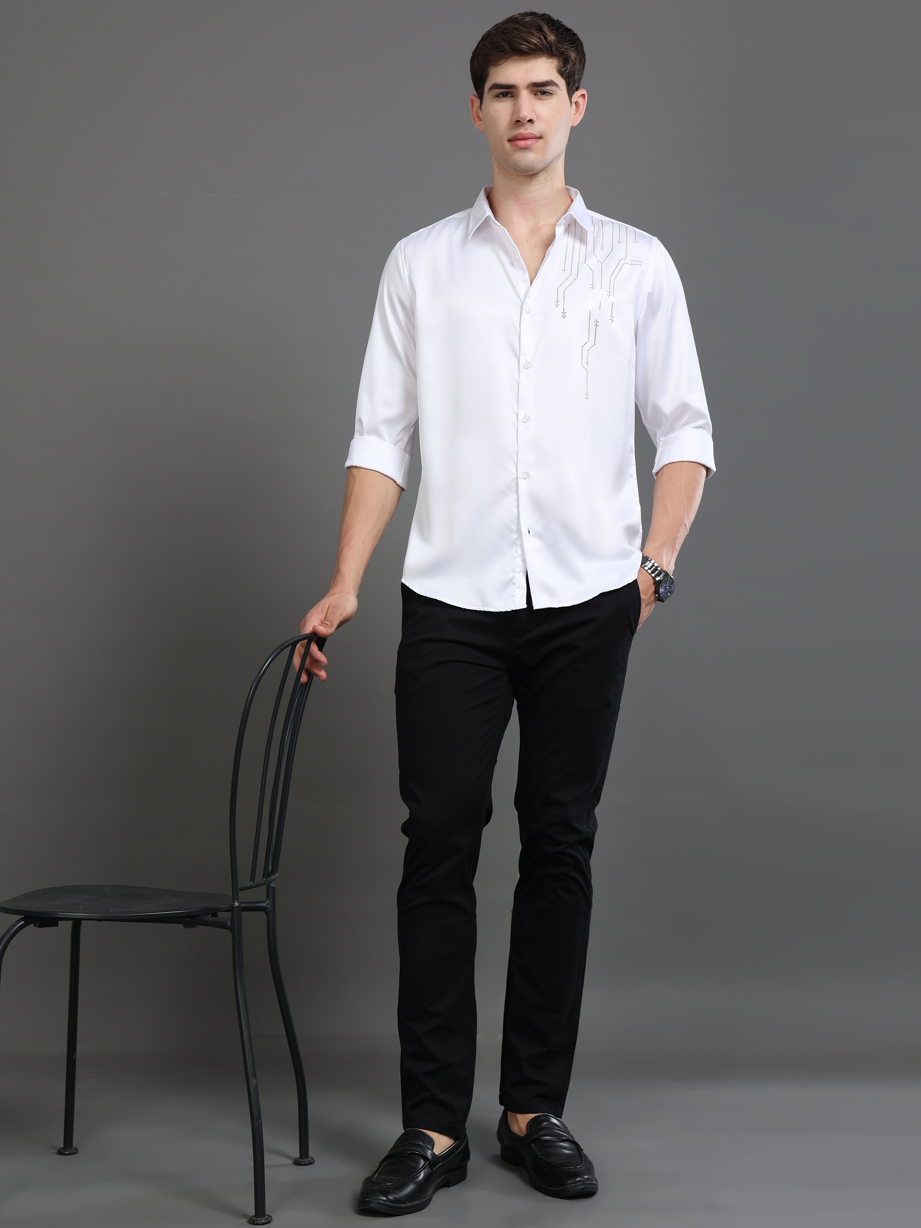Men Smart Slim Fit Printed Party Shirt