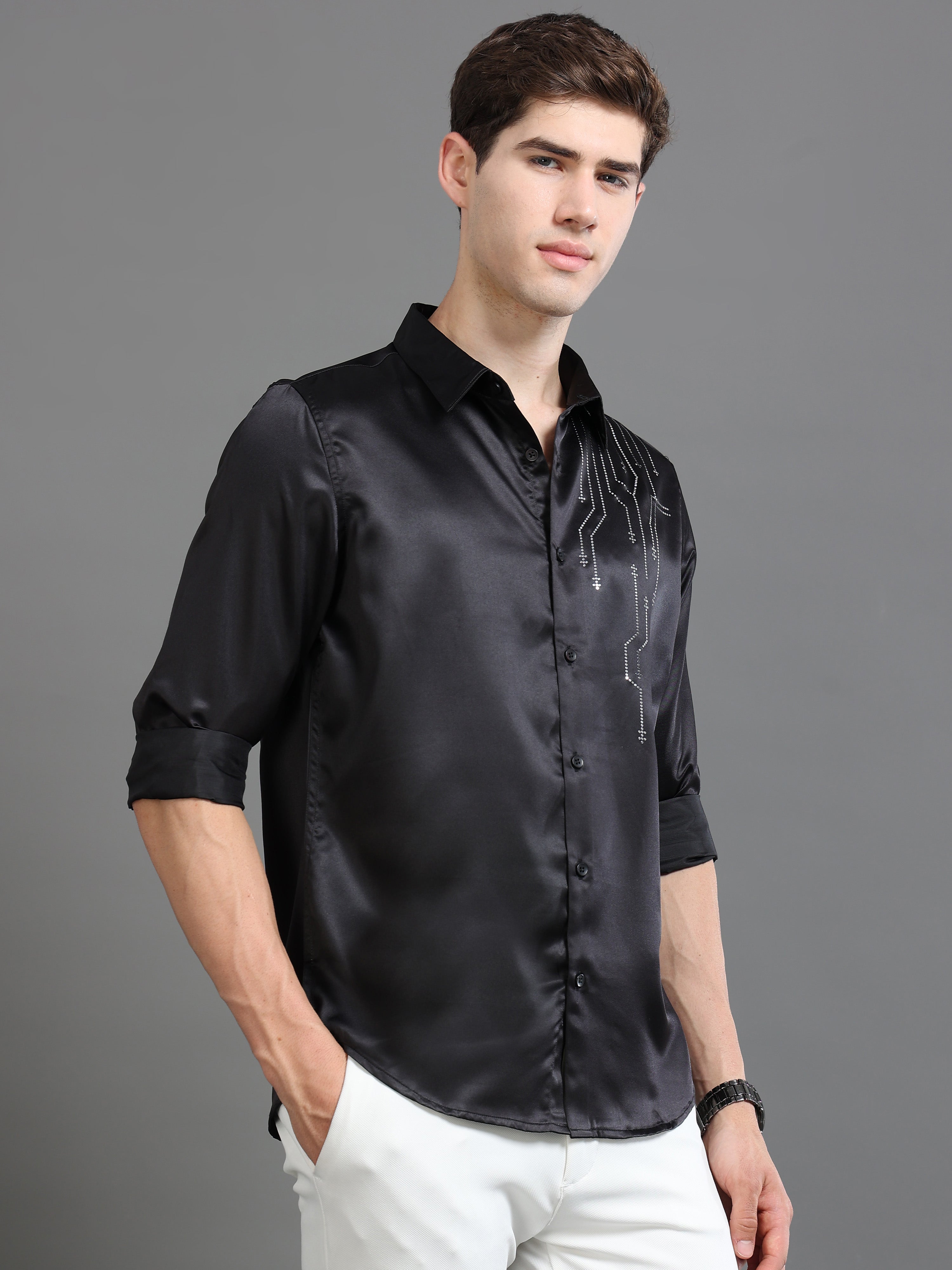 Men Smart Slim Fit Printed Party Shirt