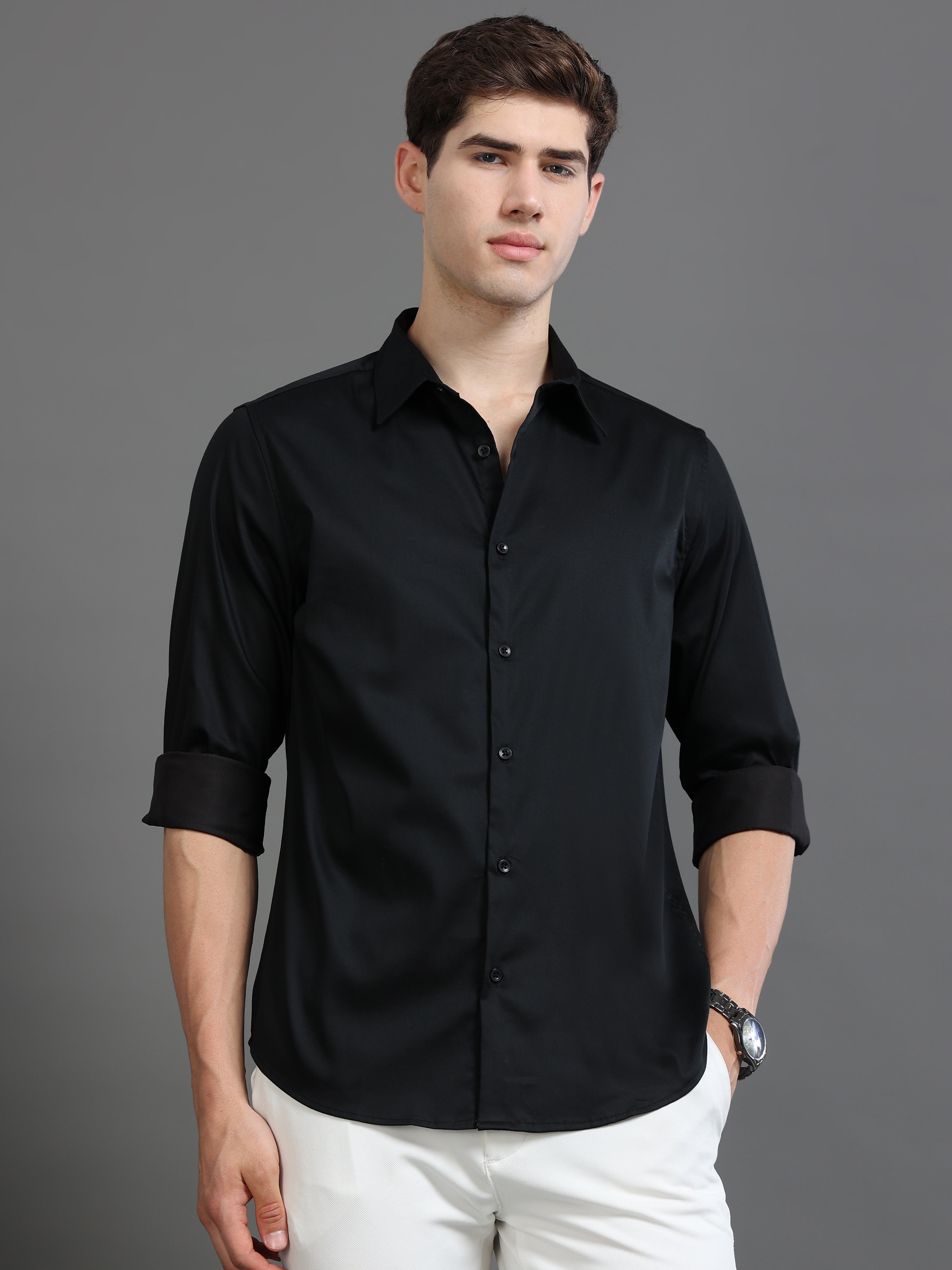 Men Satin Slim Fit Shirt