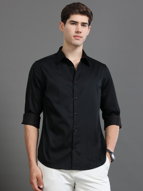 Men Satin Slim Fit Shirt