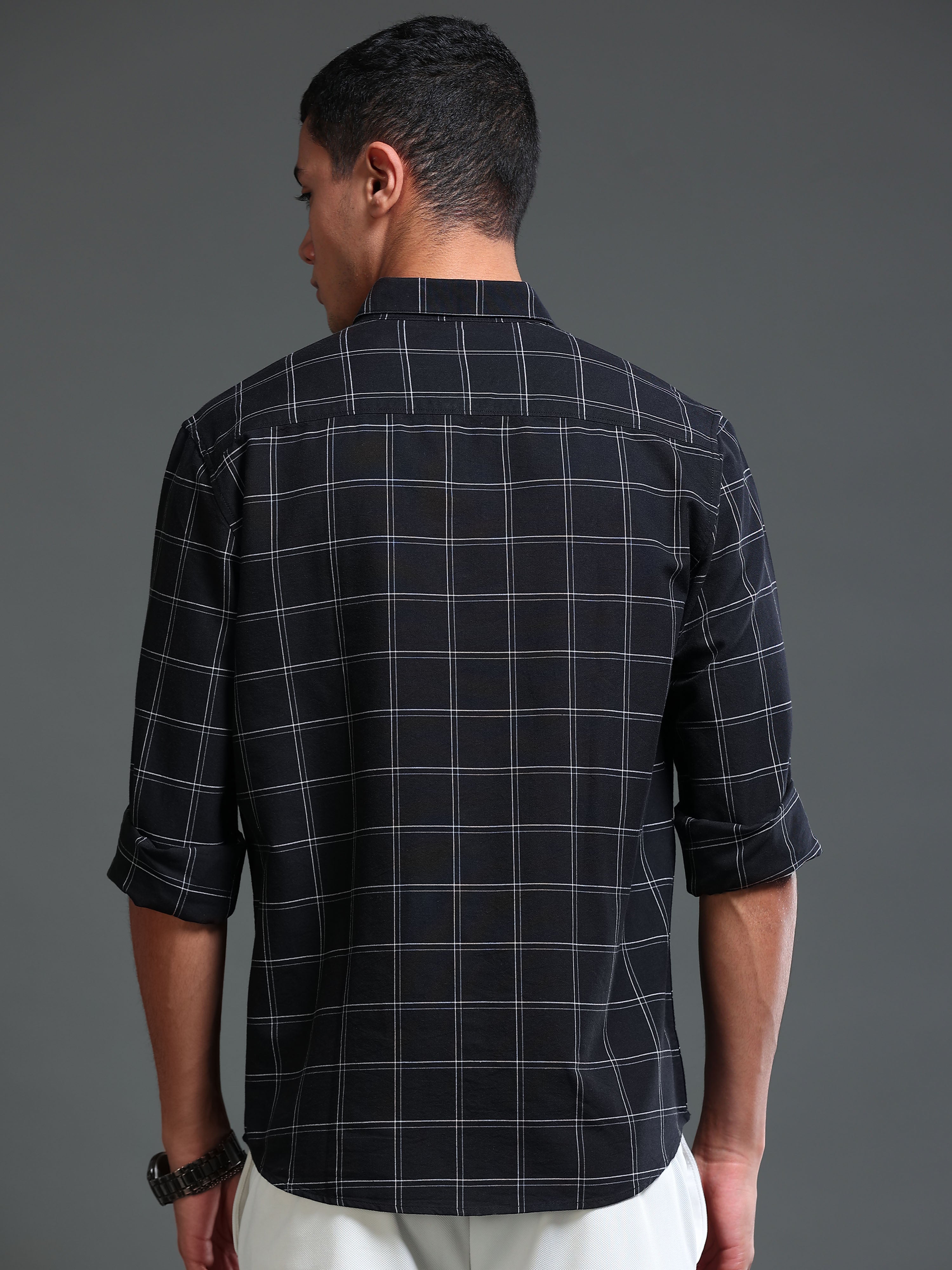 Men's Premium Oxford Black Checks Shirt