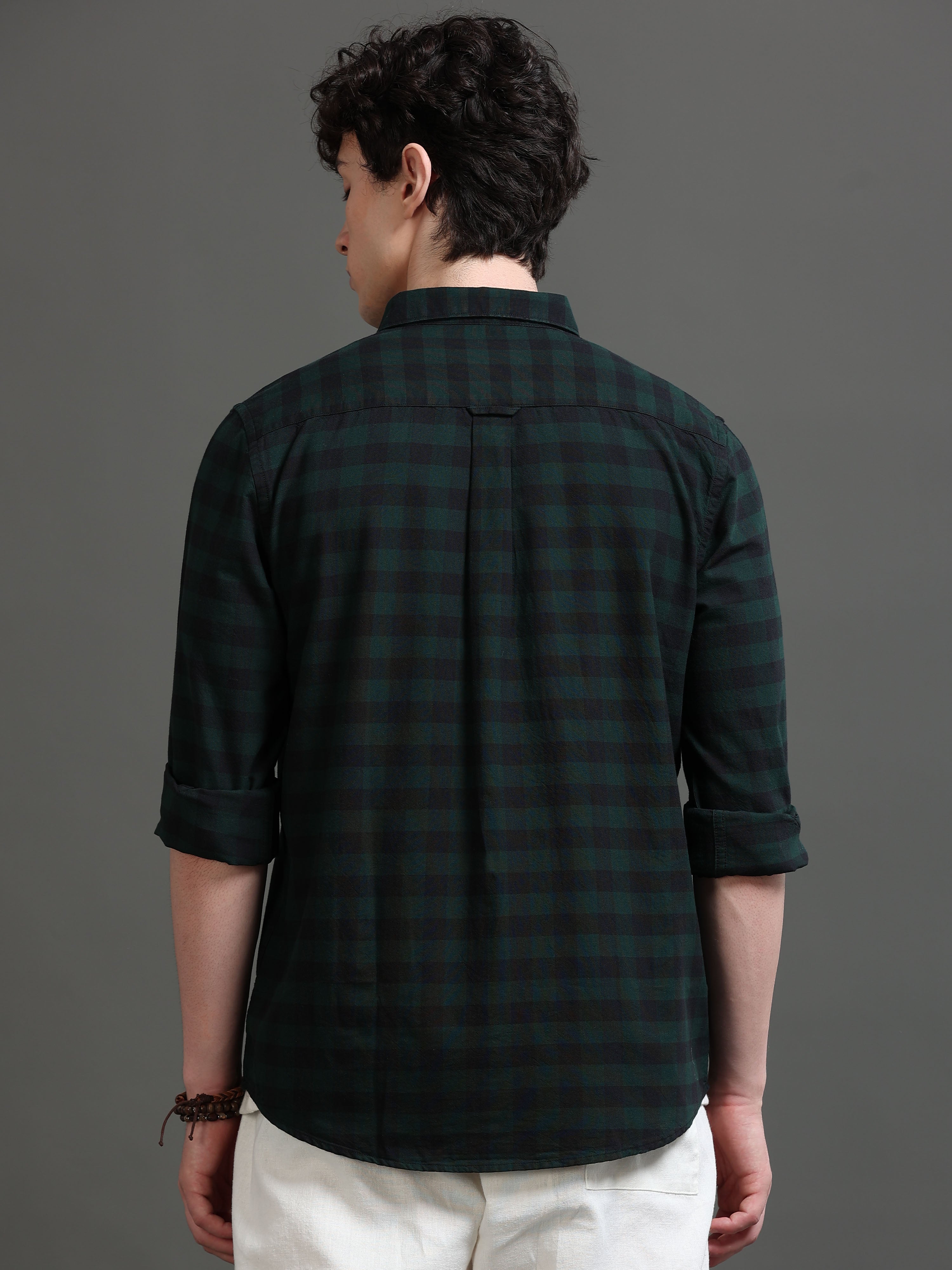 Men Smart Slim Fit Buffalo Checks Checked Casual Shirt