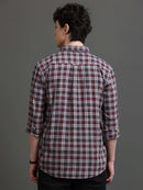Men Smart Slim Fit Checked Casual Shirt