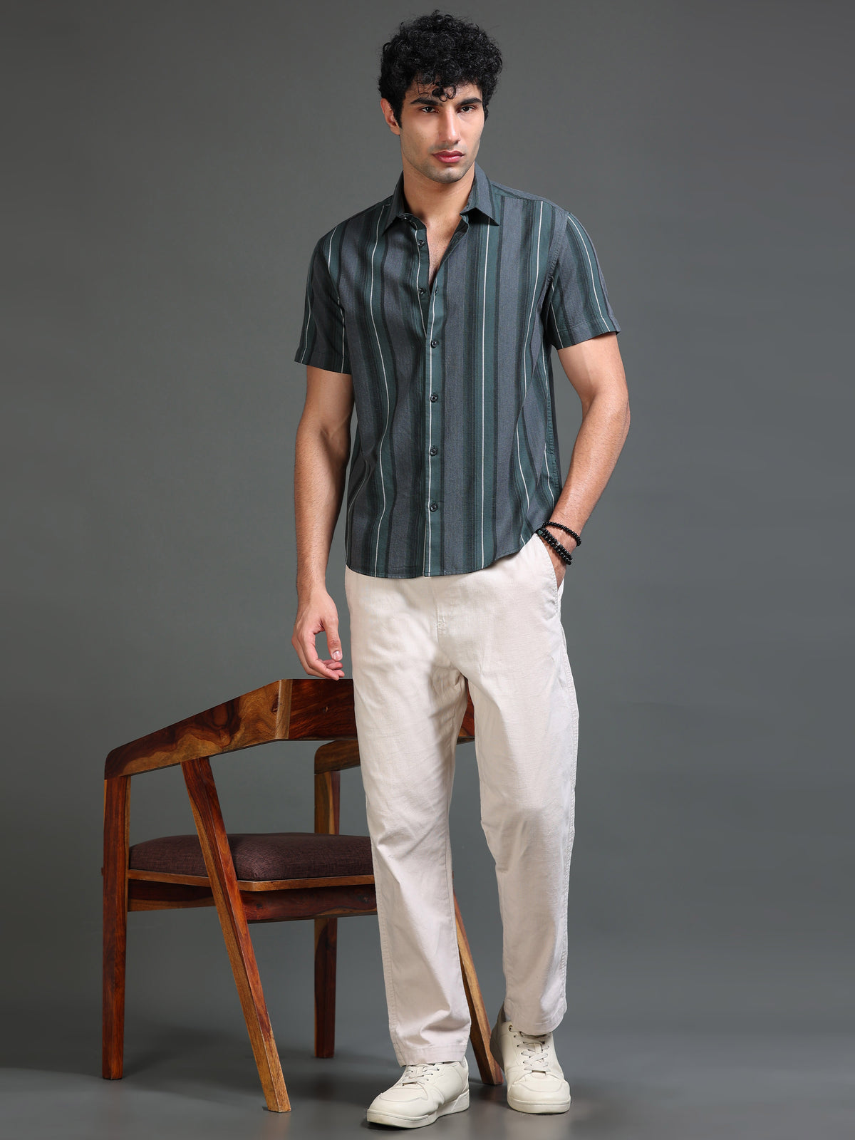 Men's Melange Twill Stripes Shirt