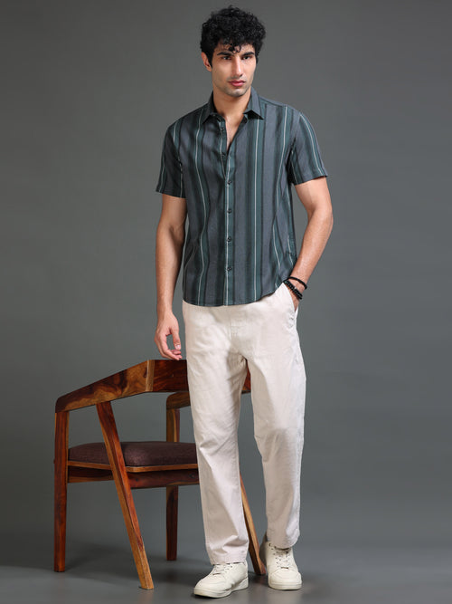 Men's Melange Twill Stripes Shirt