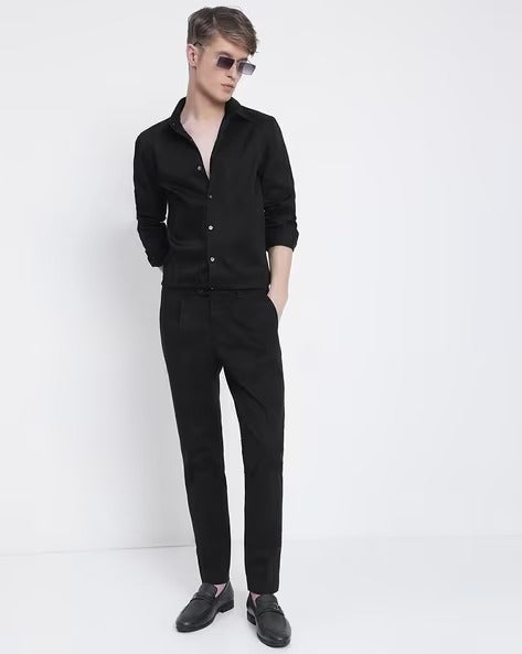 Satin Slim fit  Plain Shirts