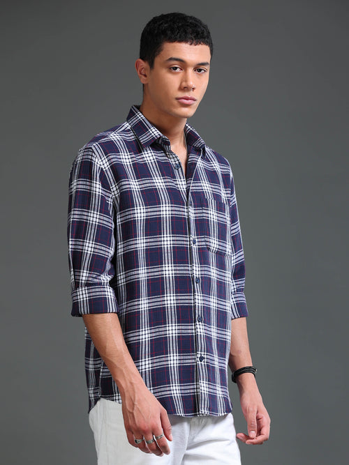 Men Herringbone Checks Shirts