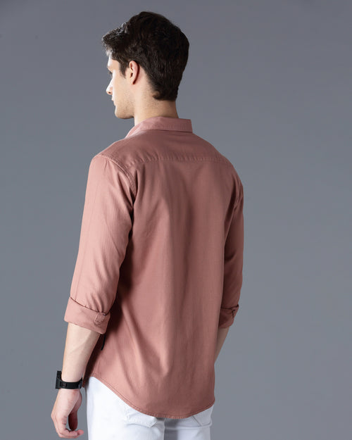 mauve Self Design Dobby Shirt