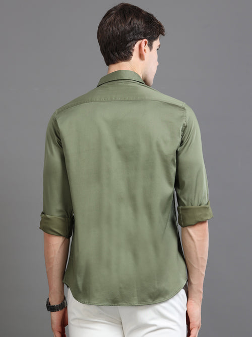 Men Satin Slim Fit Shirt
