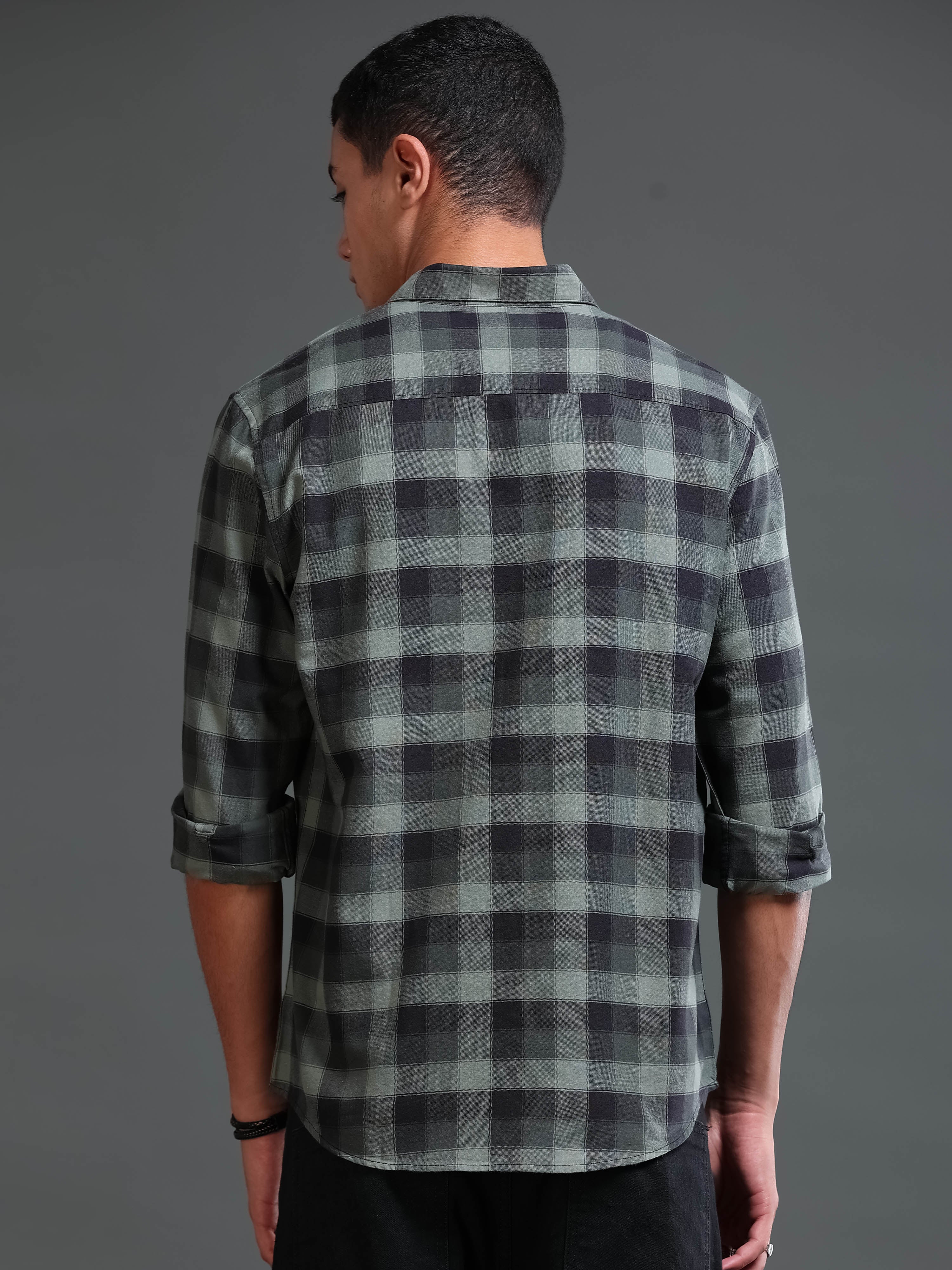 Men's Premium Oxford Checks Green Shirt