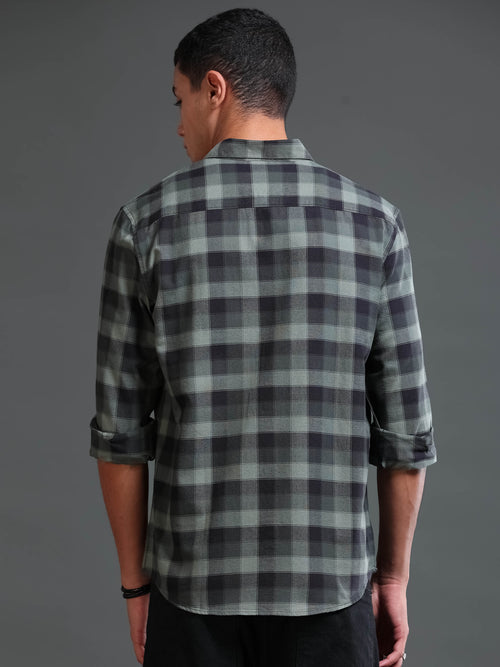 Men's Premium Oxford Checks Green Shirt