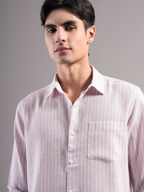 Men Smart Slim Fit Striped Casual Shirt