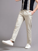 Men Smart Stripped Ankel Fit Low-Rise Chinos Trousers