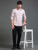 Men's Slub Herringbone Checks Shirt