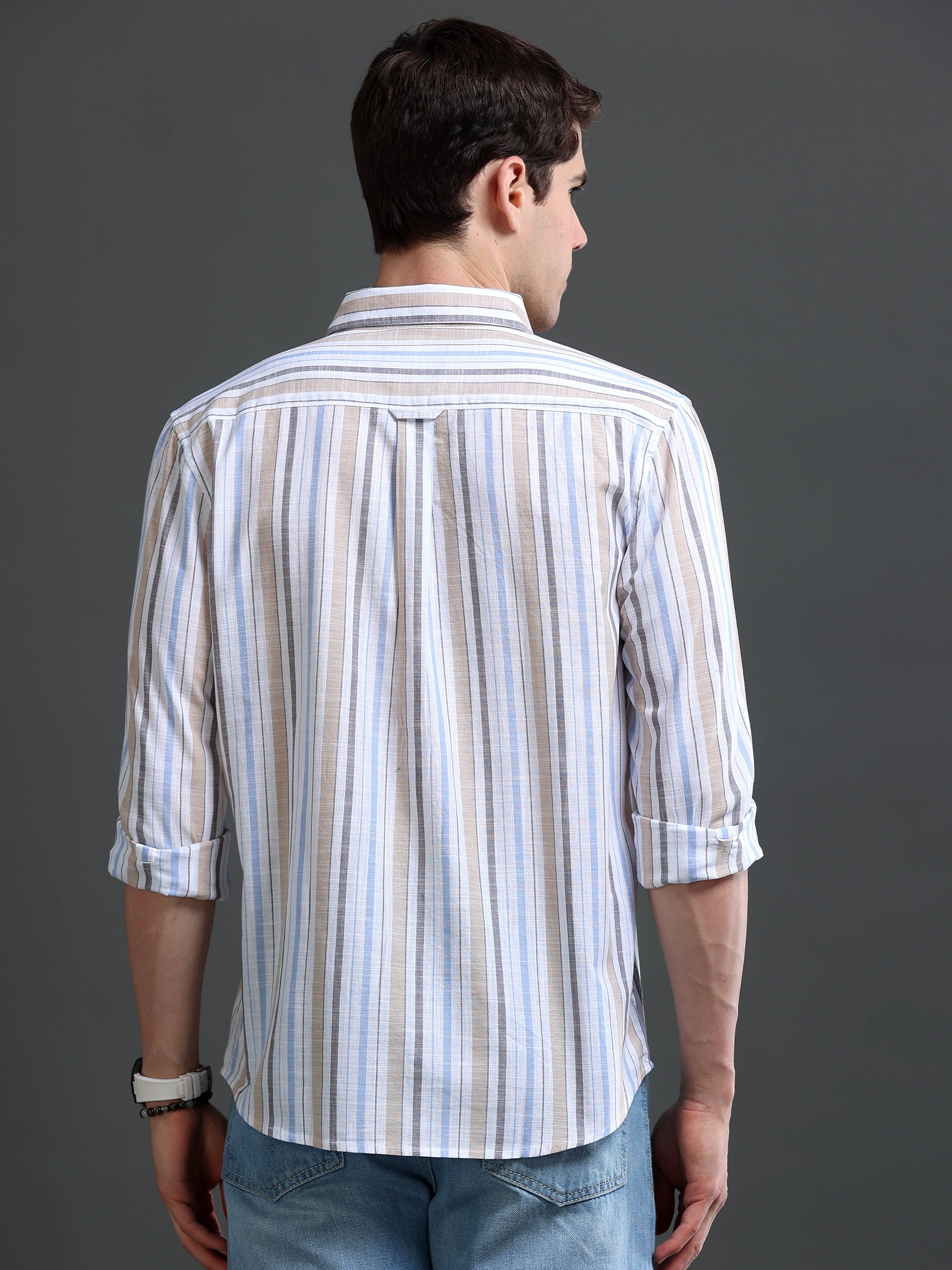 Men's Slim Fit Stripes Shirt