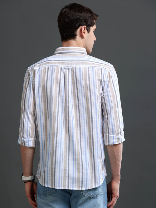 Men's Slim Fit Stripes Shirt