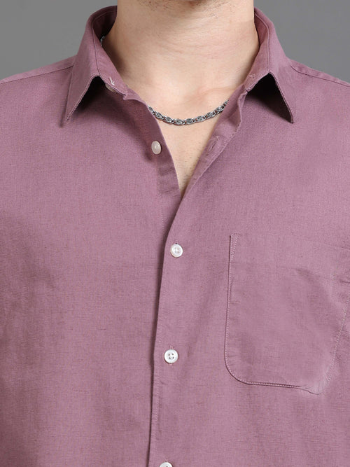 Men Smart Cotton Linen Slim Fit Shirt