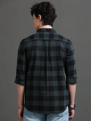 Men Smart Slim Fit Buffalo Checks Checked Casual Shirt