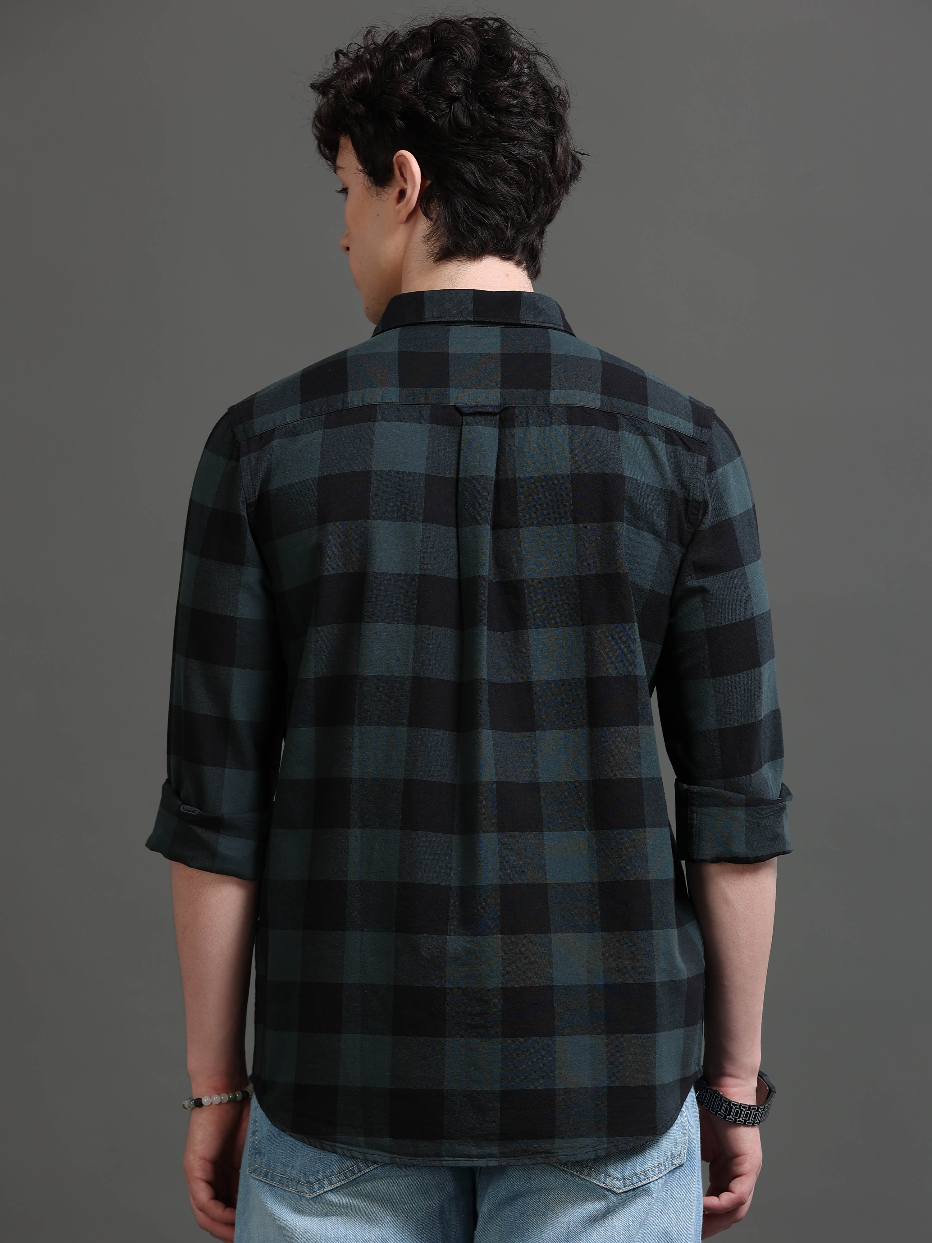 Men Smart Slim Fit Buffalo Checks Checked Casual Shirt