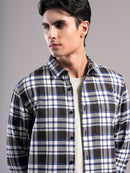 Men Smart Slim Fit Checked Casual Shirt
