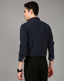 Comfort Slim Fit Vertical Striped Button-Down Collar Casual Shirt