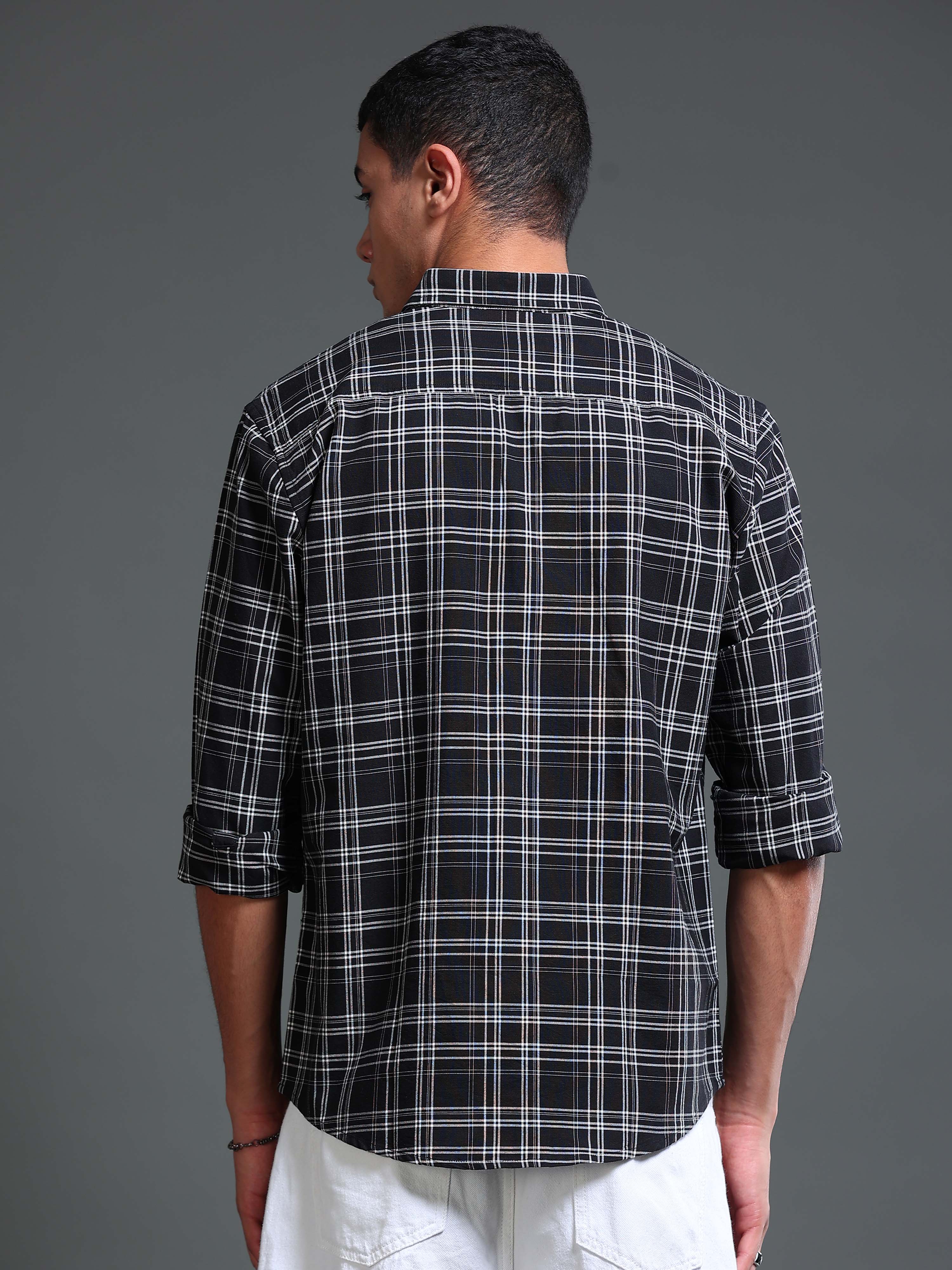 Men's Premium Oxford Black Checks Shirt