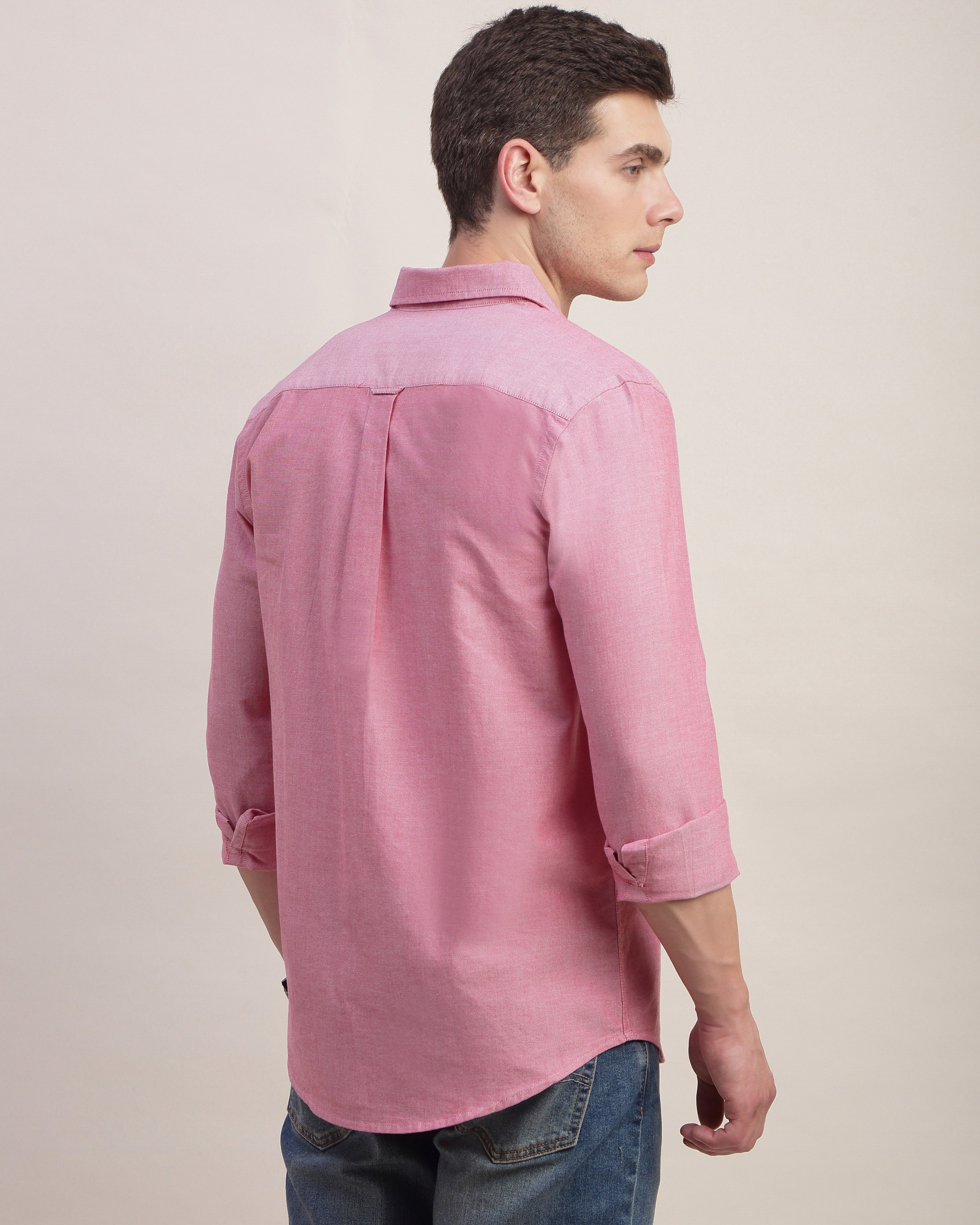 Men Slim Fit Oxford Cotton Casual Shirt