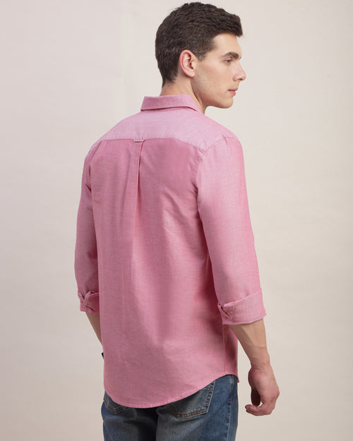 Men Slim Fit Oxford Cotton Casual Shirt