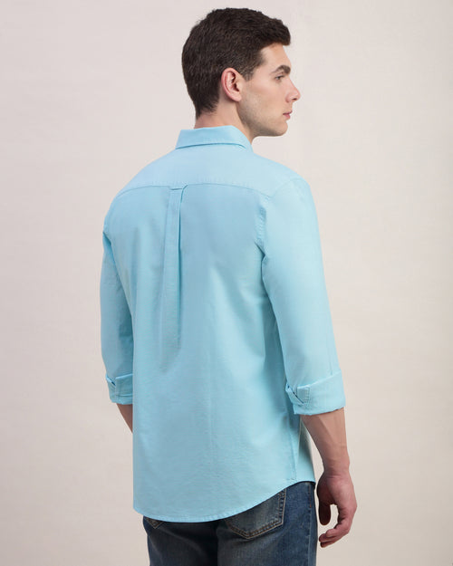Men Slim Fit Oxford Cotton Casual Shirt