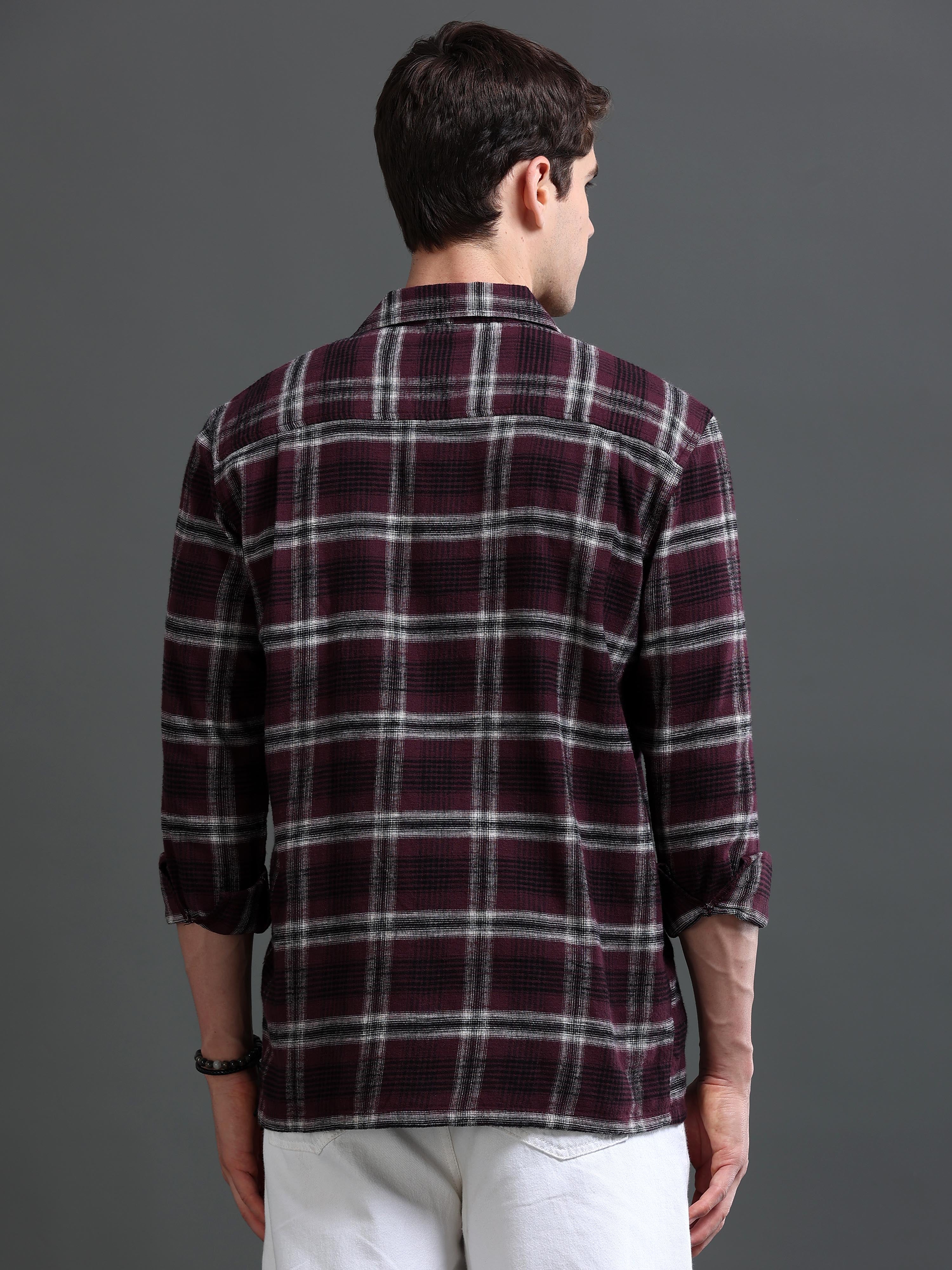 Men's Flannel Checked Slim Fit Shirt