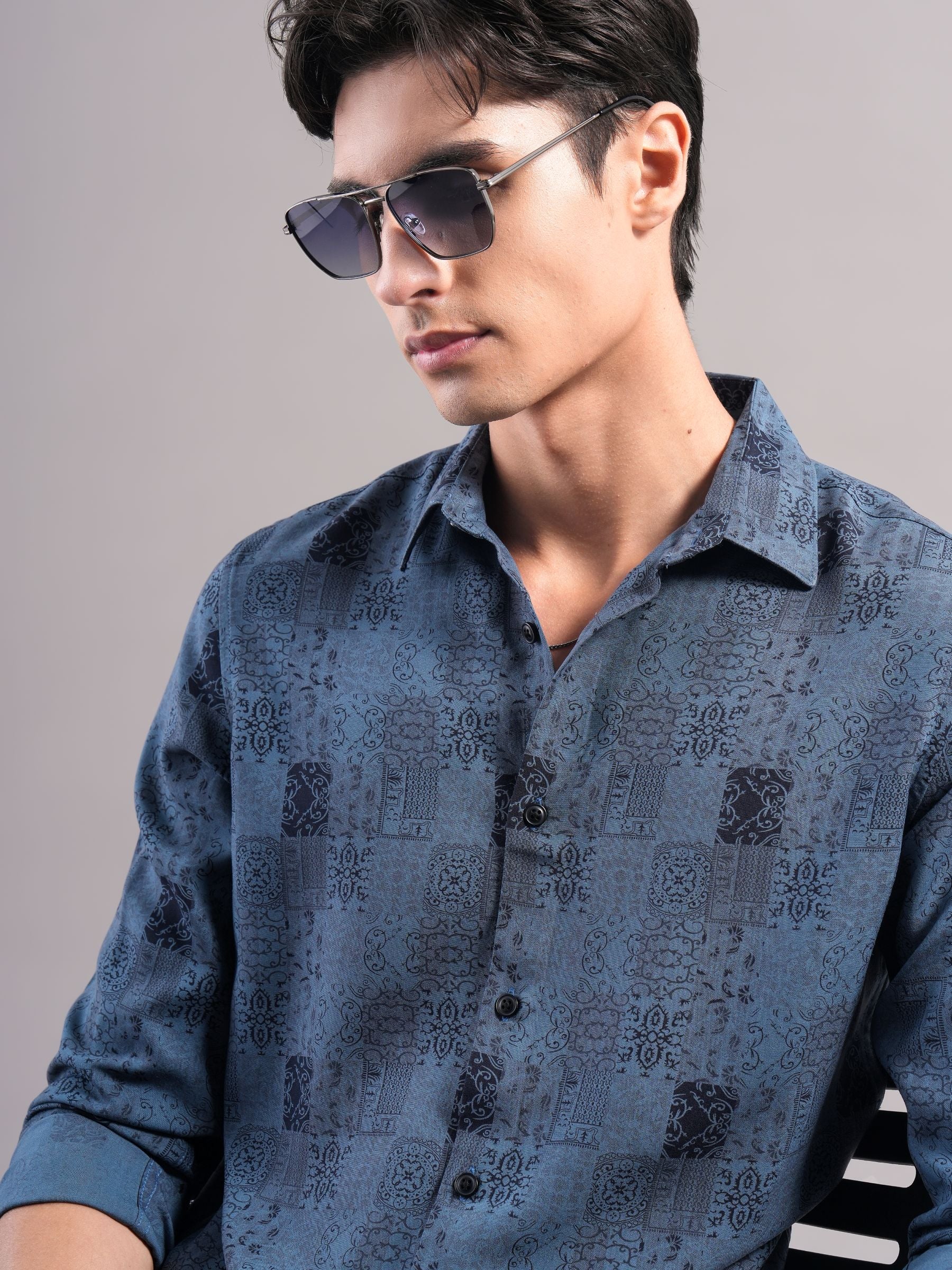 Men Printed Slim Fit Shirt