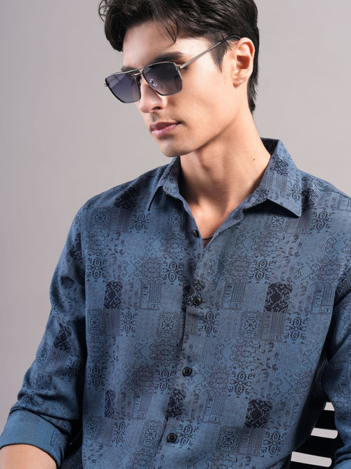 Men Printed Slim Fit Shirt