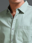 Men Premium Green Oxford Solid