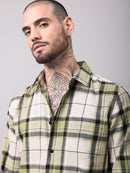 Cotton Linen Checks Casual Shirt