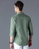 Green Self Design Dobby Casual Shirt