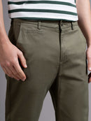 Men Smart Slim Fit Mid-Rise Chinos Trousers