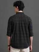 Men Smart Slim Fit Tartan Checks Checked Casual Shirt