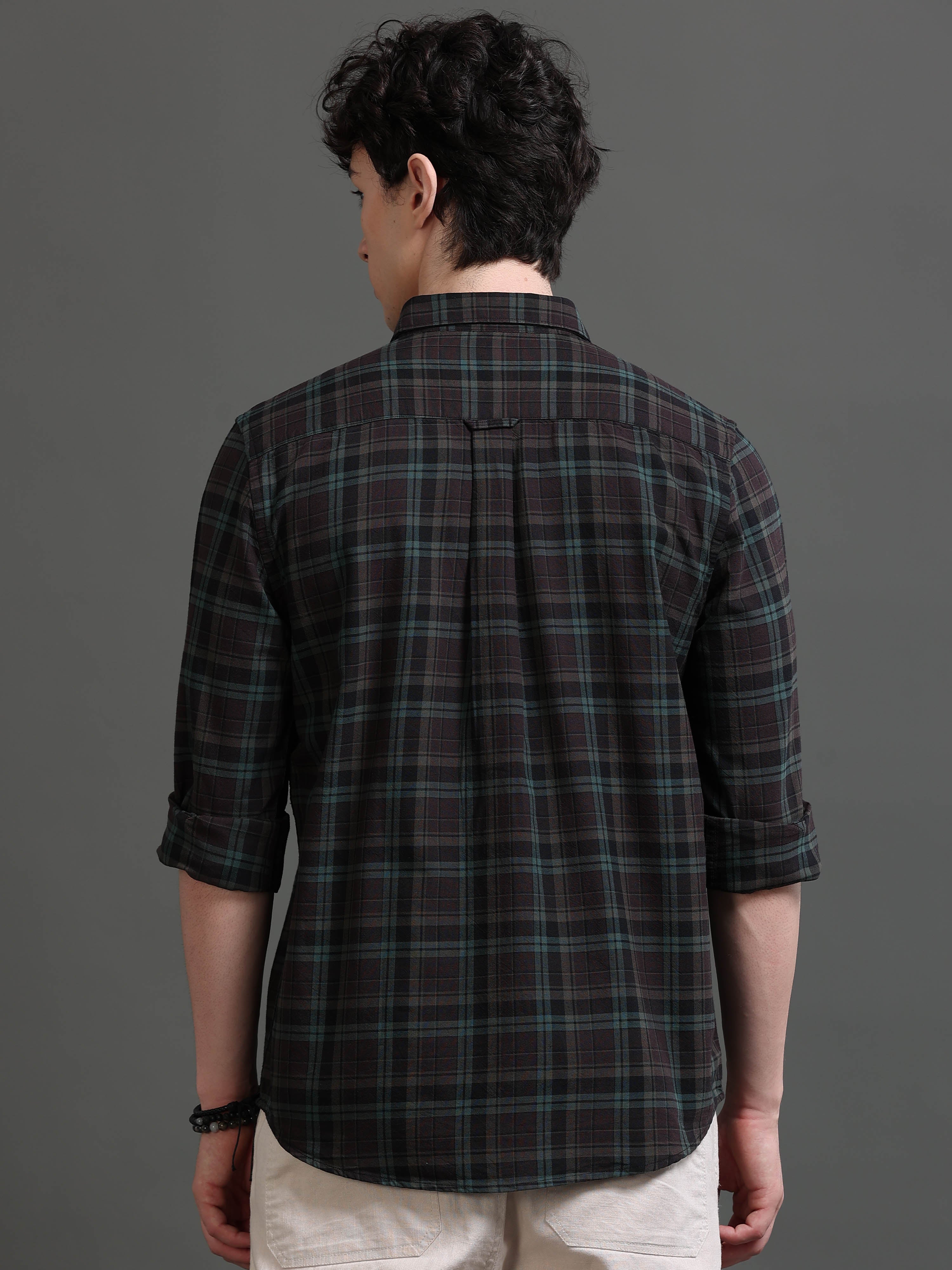 Men Smart Slim Fit Tartan Checks Checked Casual Shirt