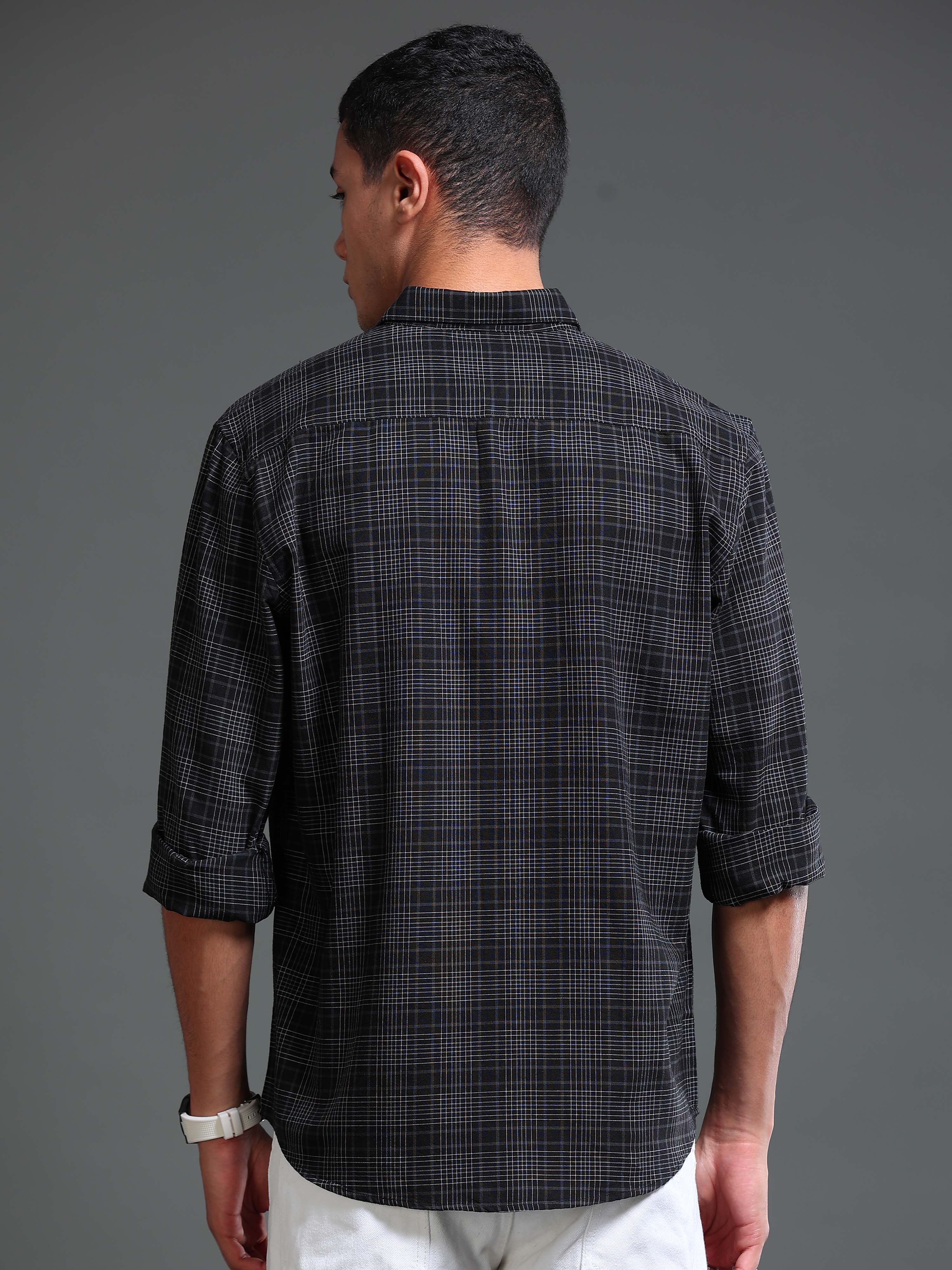 Men's Premium Oxford Black Checks Shirt