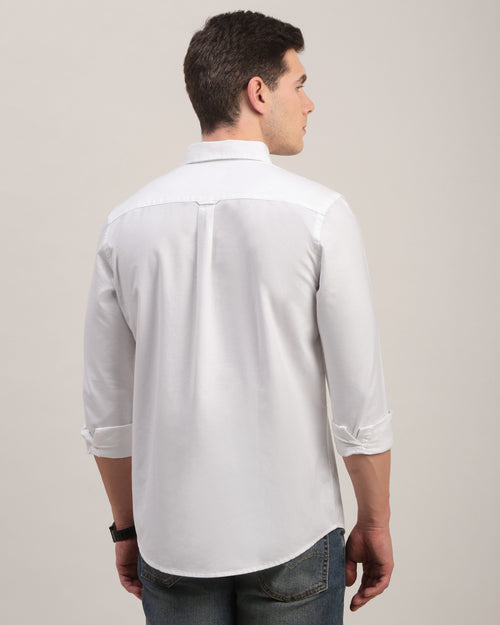 Men Slim Fit Oxford Cotton Casual Shirt