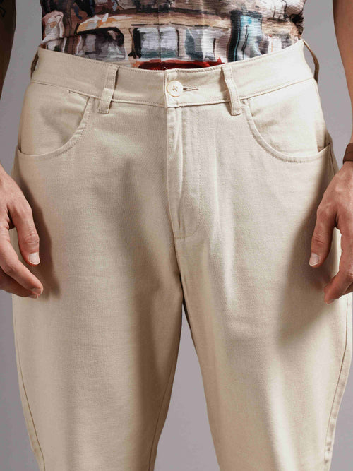Men Tailored Low-Rise Trousers