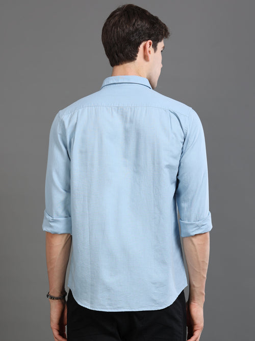 Men Smart Cotton Linen Slim Fit Shirt